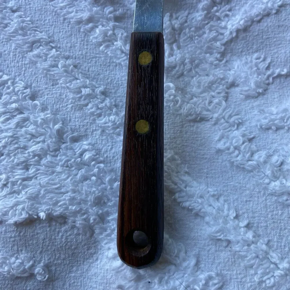 VTG ROBINSON STAINLESS STEEL USA Extra Wide Kitchen Spatula Wooden Handle 12